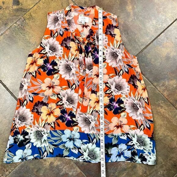 Jade Johnny Was Silk ILeana Sleeveless V-neck Tie Medium - Picture 5 of 7